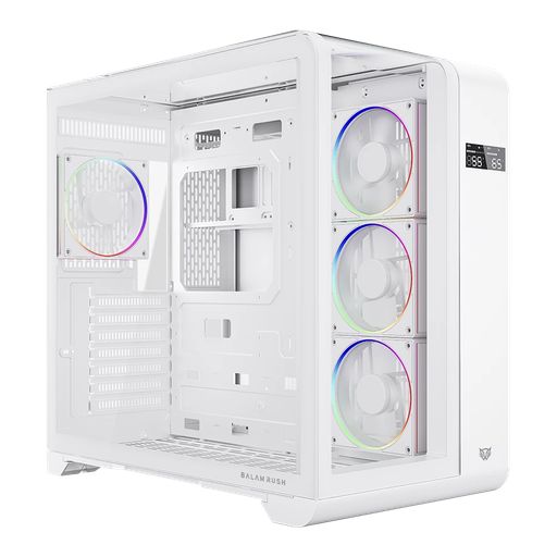[7506215941600] GABINETE BALAM RUSH TANK EXPERT CURVE 7400 BLANCO ATX DIGITAL 4VENT ARGB CRISTAL S/FUENTE BR-941600 11M DE GARANTIA