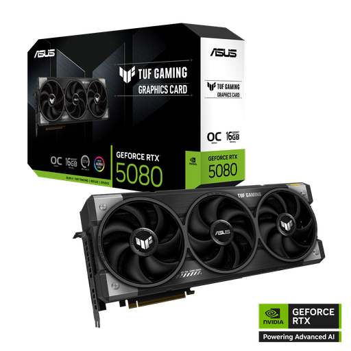 [197105868335] TVIDEO ASUS TUF GAMING RTX 5080 OC 16GB GDDR7 HDMI DP TUF-RTX5080-O16G-GAMING 1 AÑO DE GARANTIA
