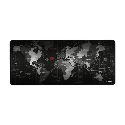 [7506215941037] MOUSEPAD ACTECK VIBE FLOW WORLD MT494W TELA + GOMA 80X35CM DISEÑO MUNDO ADVANCED NEGRO AC-941037 SIN GARANTIA