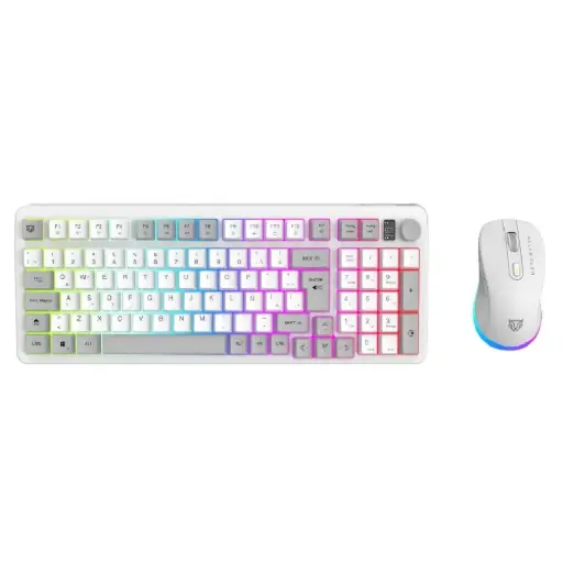 [7506215940450] KIT 2 EN 1 USB BALAM RUSH SQUAD CONQUEST KG515 BLANCO TECLADO AL 85/ MOUSE 7200DPI RGB BR-940450 3M DE GARANTIA