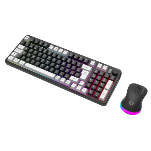 [7506215940429] KIT 2 EN 1 WIFI BALAM RUSH SQUAD CONQUEST PRO KG525 NEGRO TECLADO 85% + MOUSE 7200DPI RGB BLUETOOTH RECARGABLE BR-940429 3M DE GARANTIA