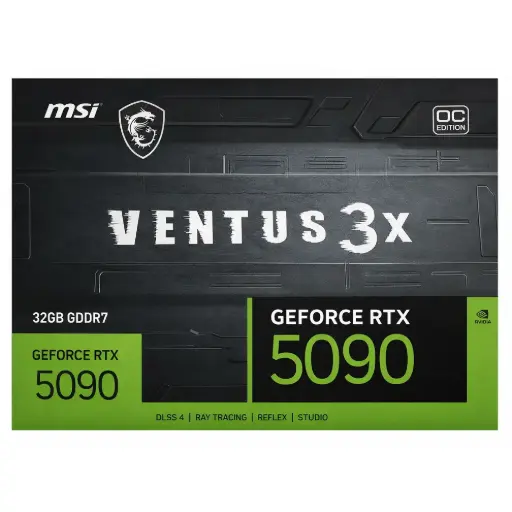 [824142402986] TARJETA DE VIDEO NVIDIA GEFORCE RTX5090 32GB OC GDDR7 MSI VENTUS 3X HDMI DP RTX 5090 32G VENTUS 3X OC 12M DE GARANTIA