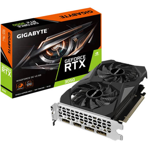 [889523045879] TARJETA DE VIDEO NVIDIA RTX3050 6GB GDDR6 GIGABYTE WINDFORCE OC V2 GV-N3050WF2OCV2-6GD 1AÑO DE GARANTIA