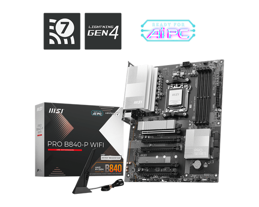 [824142392973] MB MSI PRO B840-P WIFI AMD AM5 DDR5 256GB ATX HDMI USB-C PRO B840-P WIFI DDR4 11M DE GARANTIA
