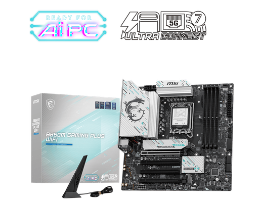 [824142392935] MOTHER INTEL B860M WIFI MSI GAMING PLUS LGA1851 4xDDR5 256GB M-ATX 1AÑO DE GARANTIA