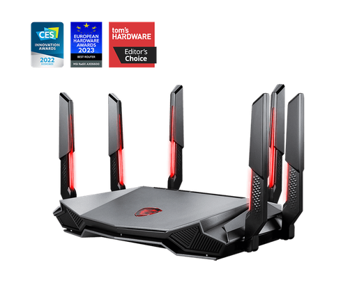 [824142296073] ROUTER MSI RADIX AXE6600 6E TRI-BAND 4804MBITS 2.4/5/6GHZ RADIX AXE6600 WIFI 6E TRI-BAND GAMING ROUTER  11M DE GARANTIA