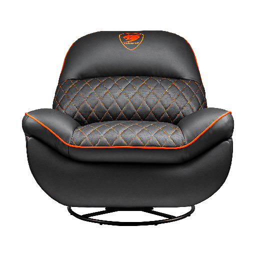 [192554008059] SILLON COUGAR OVERLORD BLACK/ORANGE RECLINABLE GIRATORIO 3MOVLORB.0001 SIN GARANTIA