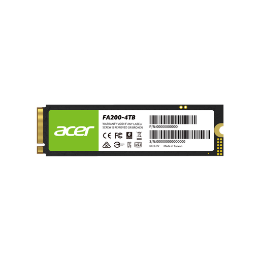 [887184019390] SSD ACER FA200 4TB M.2 7100/61000MB/S NVME4.0 BL.9BWWA.150 12M DE GARANTIA