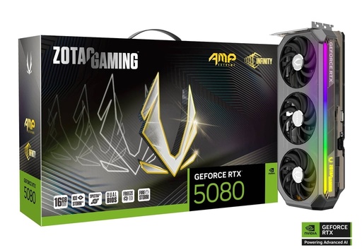 [810012085335] TARJETA DE VIDEO NVIDIA RTX5080 16GB GDDR7 ZOTAC EXTREME INFINITY ZT-B50800B-10P 1AÑO DE GARANTIA