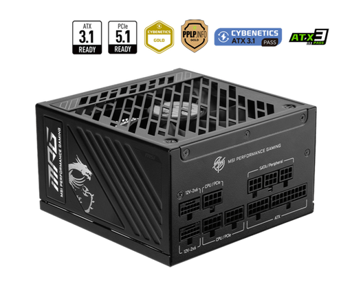 [824142376300] FUENTE MSI MPG A1000GS 1000W 80 PLUS GOLD PCIE 5.1 FULL MODULAR ATX MPG A1000GS PCIE5 12M DE GARANTIA