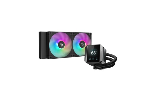 [6933412728870] ENFRIAMIENTO DEEPCOOL MYSTIQUE 240 LX550 NEGRO ARGB AM5/LGA1700 PANTALLA LCD TFT R-LX550-BKADSNC-G-1 12M DE GARANTIA