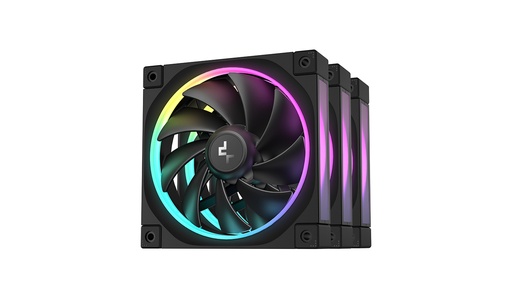 [6933412711087] VENTILADOR DEEPCOOL FL12 NEGRO RGB 120MM 3PACK R-FL12-BKAPN3-G 11M DE GARANTIA
