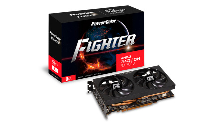 [4713436174691] TARJETA DE VIDEO RADEON RX7600 8GB GDDR6 POWER COLOR FIGHTER RX7600 8G-F 12M DE GARANTIA
