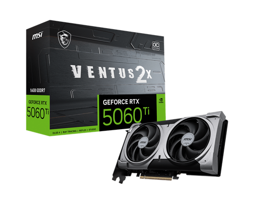 [824142418567] TARJETA DE VIDEO NVIDIA GEFORCE RTX5060TI 16GB OC GDDR7 MSI VENTUS RTX 5060 TI 16G VENTUS 2X OC PLUS 12M DE GARANTIA