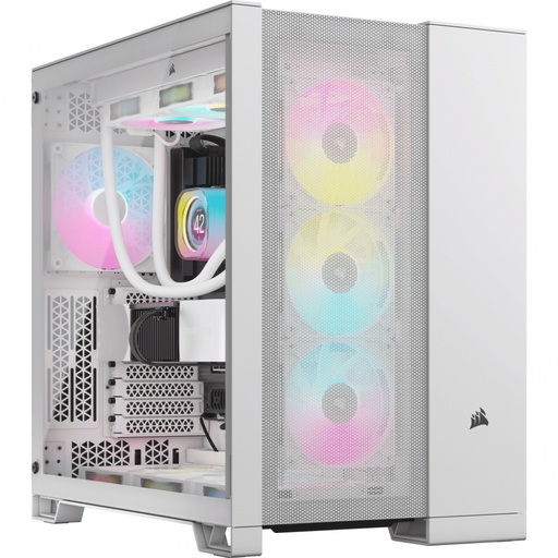 [840006664727] GABINETE CORSAIR AIRFLOW 6500D BLANCO S/FUENTE CRISTAL M-ITX CC-9011260-WW 11M DE GARANTIA