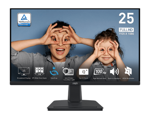 [824142334041] MONITOR 24 MSI PRO MP251 1MS 100HZ FULL HD IPS BOCINAS ANTI-GLARE ADAPTIVE SYNC 1 AÑO DE GARANTIA