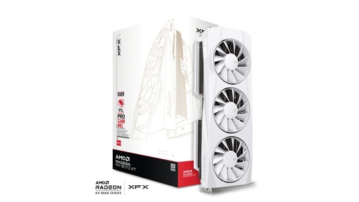 [840191502644] TARJETA DE VIDEO RADEON RX9070XT WHITE 16GB GDDR6 XFX QUICKSILVER GAMING RX-97TQICKW9 1AÑO DE GARANTIA