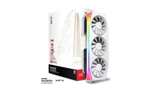 [840191502408] TARJETA DE VIDEO RADEON RX9070XT WHITE 16GB GDDR6 XFX OC MERCURY RX-97TRGBBW9 1AÑO DE GARANTIA