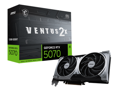 [824142405727] TARJETA DE VIDEO NVIDIA GEFORCE RTX5070 12GB OC GDDR7 MSI VENTUS RTX 5070 12G VENTUS 2X OC 12M DE GARANTIA