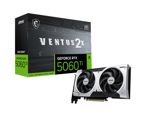 [824142420997] TARJETA DE VIDEO NVIDIA RTX5060TI 8GB OC GDDR7 MSI VENTUS RTX 5060 TI 8G VENTUS 2X OC PLUS 1AÑO DE GARANTIA