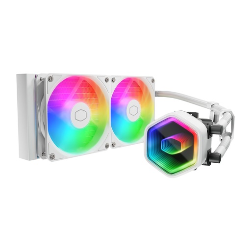 [884102127168] ENFRIAMIENTO COOLER MASTER MASTER LIQUID 240 CORE II ARGB WHITE LGA 1851 AM5 MLW-D24M-A18PA-RW 11M DE GARANTIA