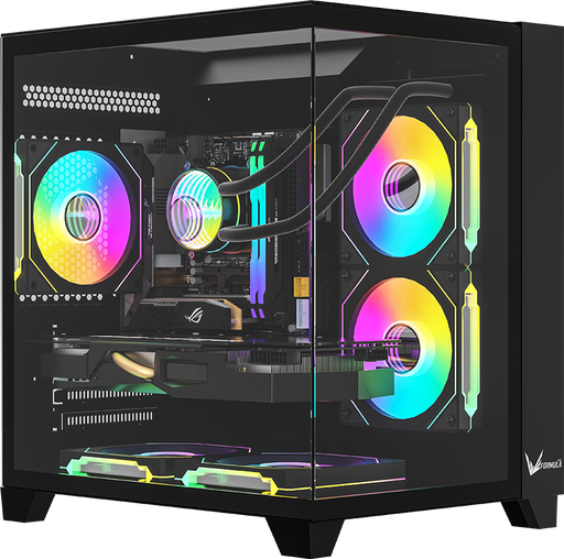 [4711401660873] GABINETE FORMULA V LINE Z9M FLOE NEGRO S/FUENTE CRISTAL M-ATX USB-C 11M DE GARANTIA