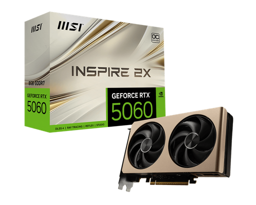 [824142423882] TARJETA DE VIDEO NVIDIA GEFORCE RTX5060 8GB OC GDDR7 MSI INSPIRE RTX 5060 8G INSPIRE 2X OC 12M DE GARANTIA