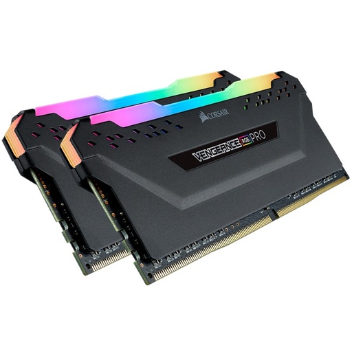 [843591078580] RAM CORSAIR DDR4 VENGEANCE RGB PRO 2X8 16GB 2666 NEGRO CMW16GX4M2A2666C16 12M DE GARANTIA