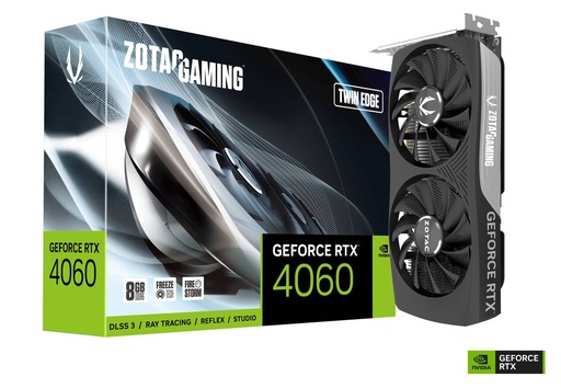 [810012084048] TARJETA DE VIDEO NVIDIA RTX4060 8GB GDDR6 ZOTAC TWIN EDGE ZT-D40600E-10M 1AÑO DE GARANTIA