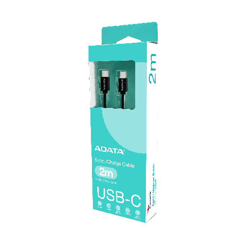 [842243034691] CABLE ADATA USB-C/USB-C NEGRO 2METROS CACC-200PN-BK SIN GARANTIA