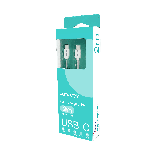 [842243034707] CABLE ADATA USB-C/USB-C BLANCO 2METROS CACC-200PN-WH SIN GARANTIA