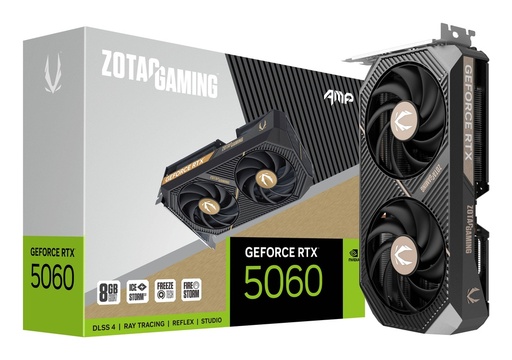 [810012085816] TARJETA DE VIDEO NVIDIA RTX5060 8GB GDDR7 ZOTAC AMP GAMING ZT-B50600F-10M 1AÑO DE GARANTIA