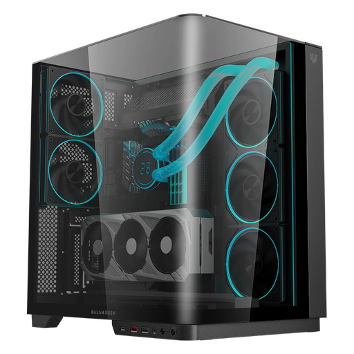 [7506215941556] GABINETE BALAM RUSH TANK EXPERT 7800 NEGRO ATX USB-3.0 CRISTAL S/FUENTE BR-941556 11M DE GARANTIA