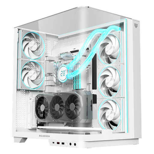 [7506215941563] GABINETE BALAM RUSH TANK EXPERT 7800 BLANCO ATX USB-3.0 CRISTAL S/FUENTE BR-941563 11M DE GARANTIA