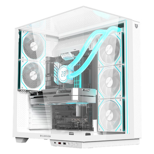 [7506215941501] GABINETE BALAM RUSH TANK MAJESTIC 7600 BLANCO ATX USB-3.0 CRISTAL S/FUENTE BR-9415011 1M DE GARANTIA