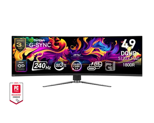[824142374191] MONITOR 49 MSI MPG 491CQPX 0.03MS 240HZ DQHD GAMER OLED-QD CURVO G-SYNC MPG 491CQPX QD-OLED 1 AÑO DE GARANTIA 