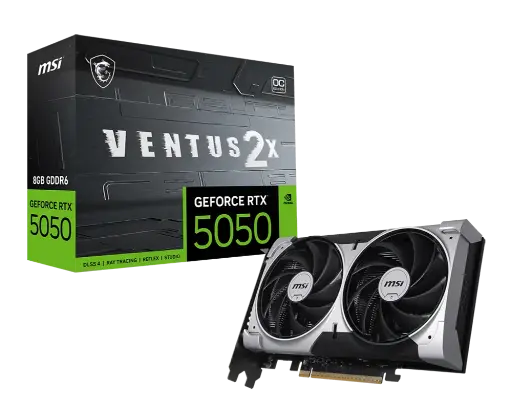 [824142438329] TARJETA DE VIDEO NVIDIA RTX5050 8GB OC GDDR6 MSI GAMING RTX 5050 8G VENTUS 2X OC 12M DE GARANTIA