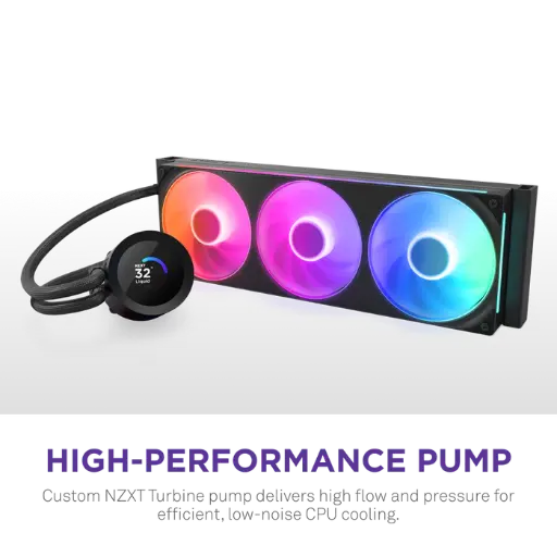 [810074845366]  ENFRIAMIENTO NZXT KRAKEN PLUS 360 RGB 360MM NEGRO LGA1851/AM5 RL-KR360-B2 11M DE GARANTIA  
