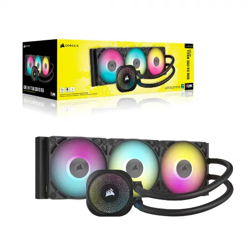 [840006685432] ENFRIAMIENTO CORSAIR ICUE LINK TITAN 360 RX RGB AIO NEGRO LGA 1851 AM5 CW-9061023-WW 11M DE GARANTIA 