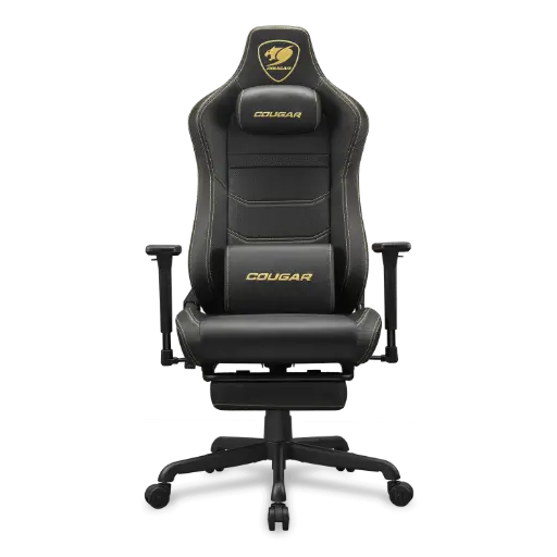 [192554007472] SILLA COUGAR ARMOR EVO S GOLD NEGRO/DORADO REPOSA PIES SOPORTA 120KG 3MEVSGLB.0001 11M DE GARANTIA
