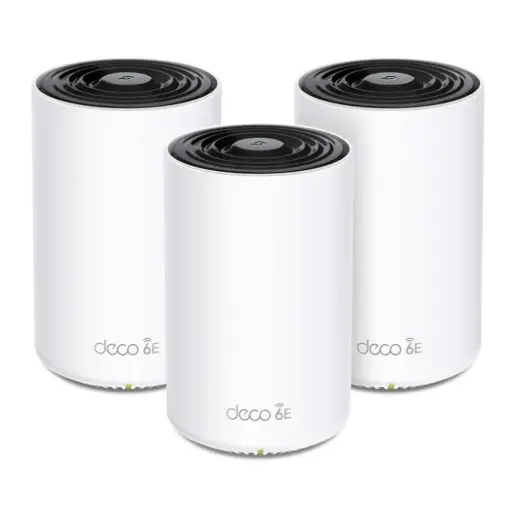 [840030707148] ROUTER TP LINK MESH DECO XE75 (3 PACK) TRIPLE BANDA WI-FI 6E AXE5400 1AÑO DE GARANTIA