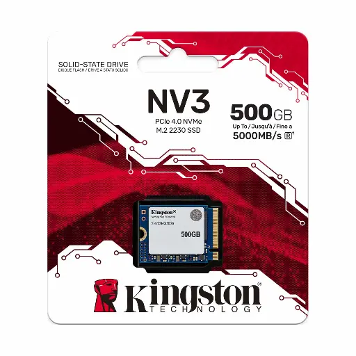 [740617349962] SSD KINGSTON NV3 500GB M.2 2230 NVME SNV3SM3/500G 1AÑO DE GARANTIA 