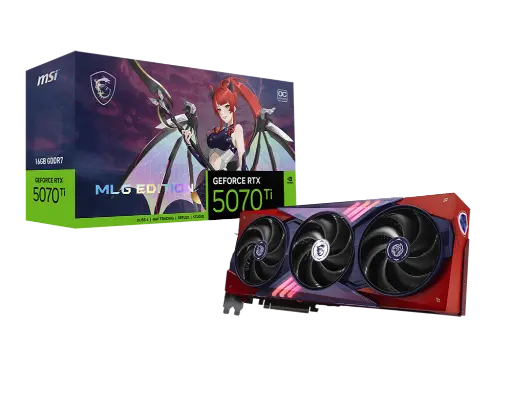 [824142443507] TARJETA DE VIDEO NVIDIA GEFORCE RTX5070TI 16GB OC GDDR7 MSI RTX 5070 TI 16G MLG EDITION OC 12M DE GARANTIA