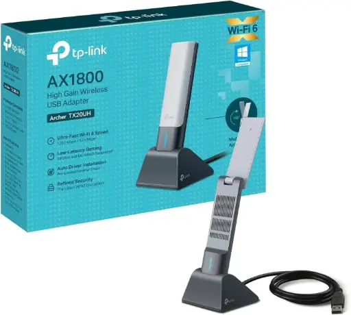 [840030708237] ADAPTADOR TPLINK USB ARCHER TX20UH 1201 MBPS 5GHZ USB 3.0 DUAL BAND WIFI 6E 12M DE GARANTIA