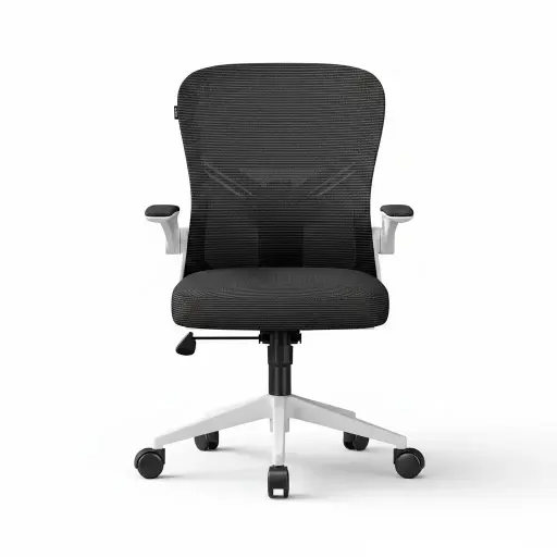 [7506215943345] SILLA ACTECK FLUX BASE EC343 MALLA ERGONOMICA BLANCA/NEGRA AC-943345 6M DE GARANTIA