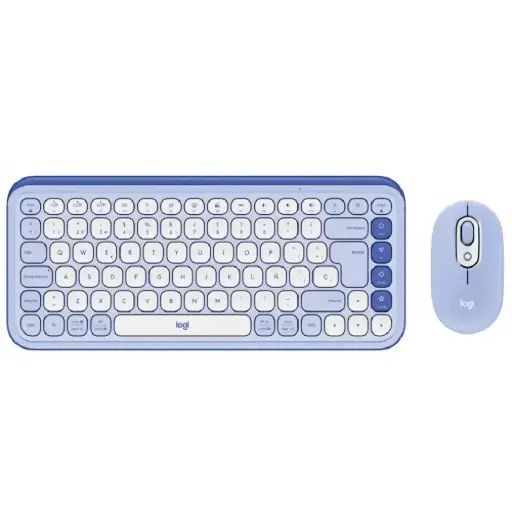 [097855199898] KIT 2 EN 1 LOGITECH POP ICON COMBO BLUETOOTH LILA BLANCO 920-013054 11M DE GARANTIA