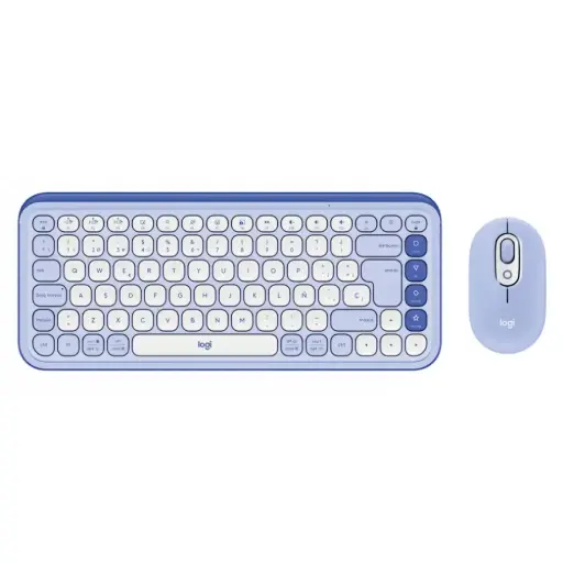 [097855199898] KIT 2 EN 1 LOGITECH POP ICON COMBO BLUETOOTH LILA BLANCO 920-013054 11M DE GARANTIA