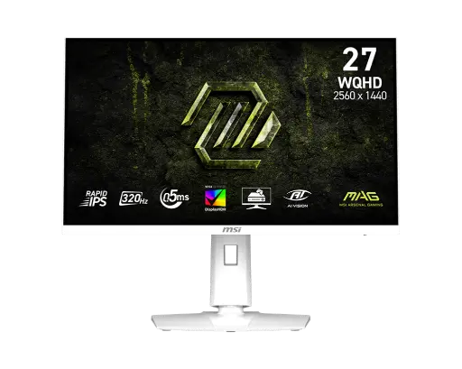 [824142408162] MONITOR 27 MSI MAG 274QRFW X32 0.5MS 320HZ WQHD GAMER IPS BLANCO ANTI-GLARE ADAPTIVE SYNC 1 AÑO DE GARANTIA