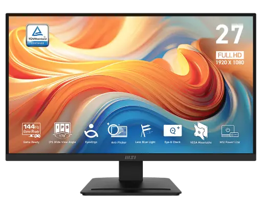[824142396674] MONITOR 27 MSI PRO MP273L E14 1MS 144HZ FULL HD IPS ANTI-GLARE ADAPTIVE SYNC 12M DE GARANTIA