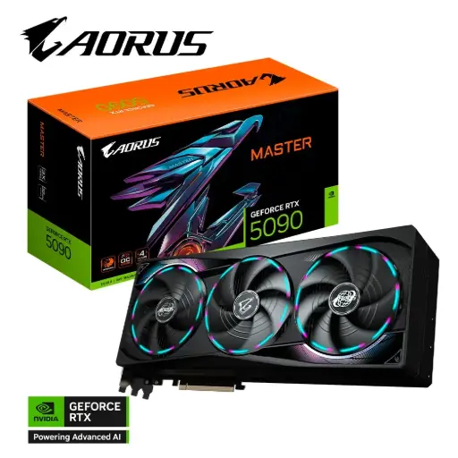 [889523048450] TARJETA DE VIDEO NVIDIA GEFORCE RTX5090 32GB GDDR7 GIGABYTE AORUS GV-N5090AORUS M-32GD 12M DE GARANTIA